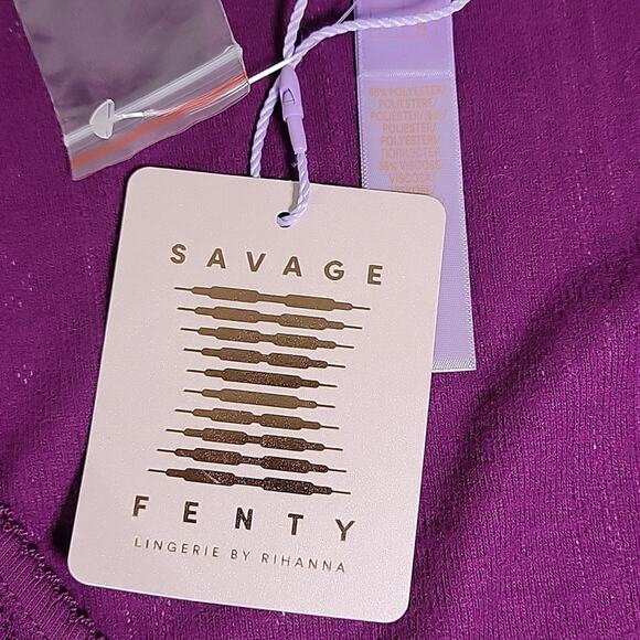 Savage X Fenty Cropped Long Sleeve Purple Cardigan Sweater Womens Size 12-14 NWT - Picture 7 of 10